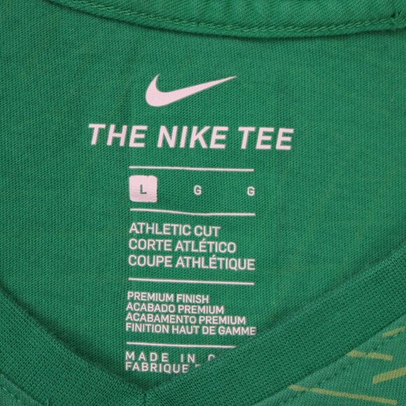 Nike Roger Federer Shirt Mens Large Green "RF" V-Neck Tennis S/S Athletic Cut - Picture 7 of 13